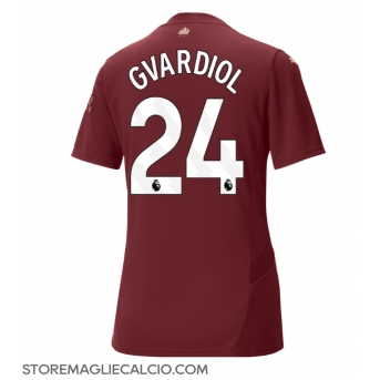 Manchester City Josko Gvardiol #24 Maglia Gara Terza Repliche 2024-25 Donna